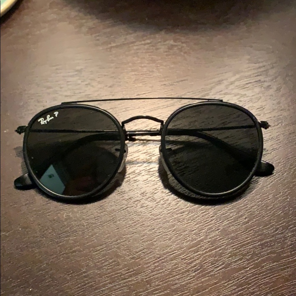 Ray-ban Round Double Bridge Black Sunglasses